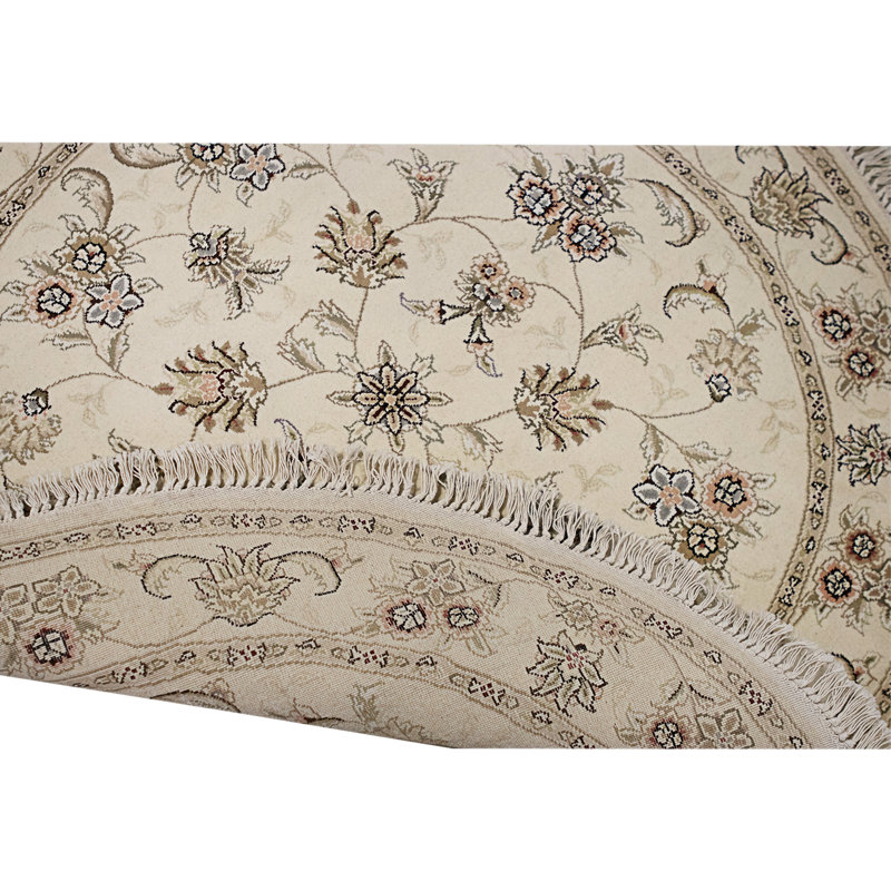 High-Quality Hand-Knotted Ivory Area Rug