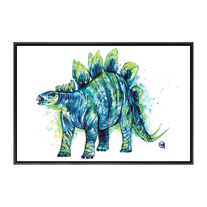 «Spike Tail the Stegosaurus» par Lisa Whitehouse - impression d'art graphique, H 26 po x l 40 po x 1,5 po, Pas de tapis