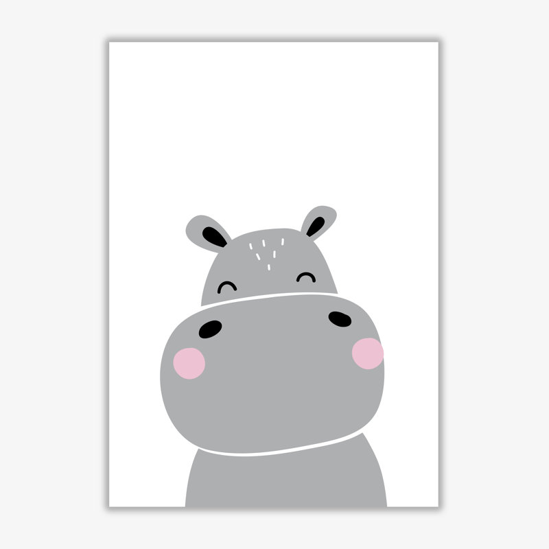Scandi Hippo - Print, No Frame, 30 cm H x 21 cm W x 1 cm D