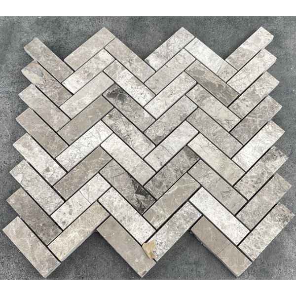 1" x 3" Marble Herringbone Mosaic Wall & Floor Tile