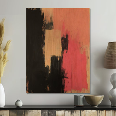 Blush And Shadow Abstract - Art mural géométrique, imprimé sur bois