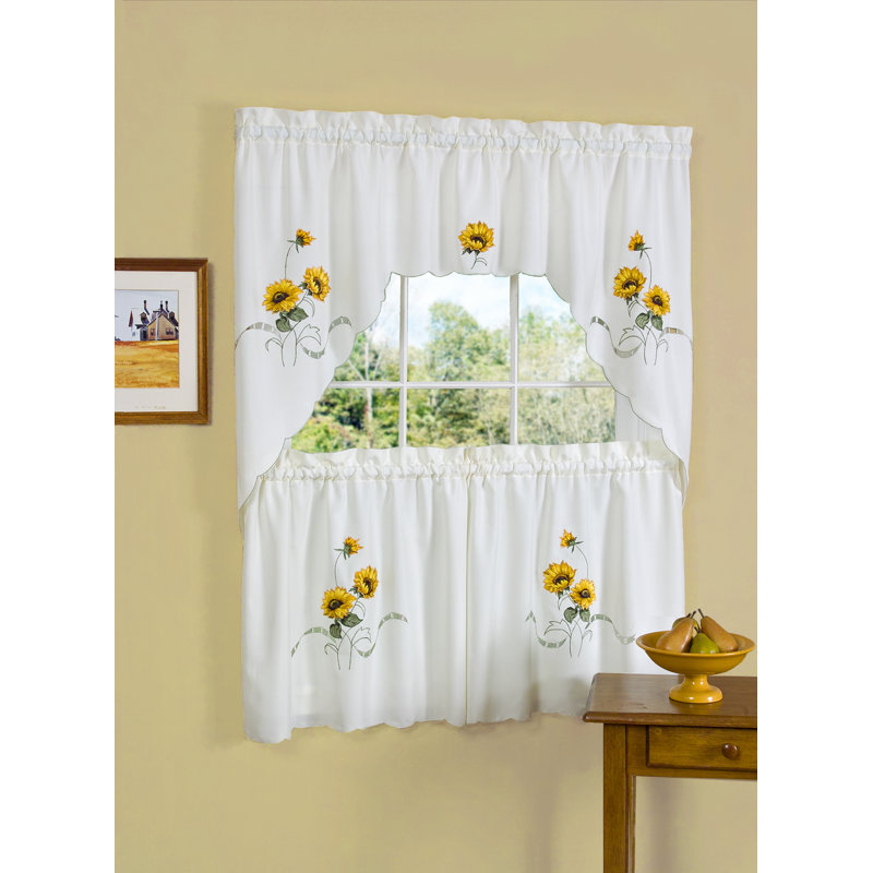 Rideaux de cuisine Schnieders Sunshine, L 57 po x L 24 po, Blanc