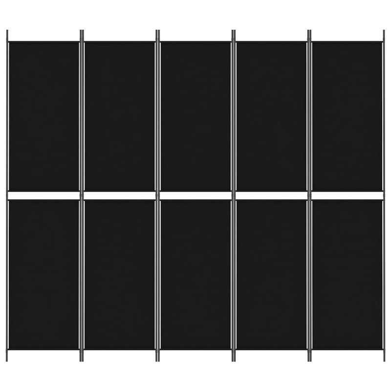 Cloison pliante Rikkea, Noir, 5, H 86,6 po x l 98,4 po