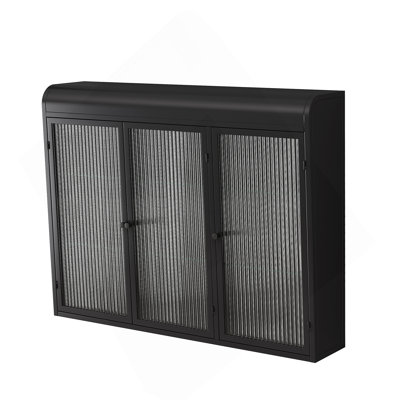 Armoire de rangement arquée à porte en verre