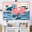 Fleur de lotus rose sur un étang bleu - ensemble d'impression d'art mural lotus-108461775-108461777