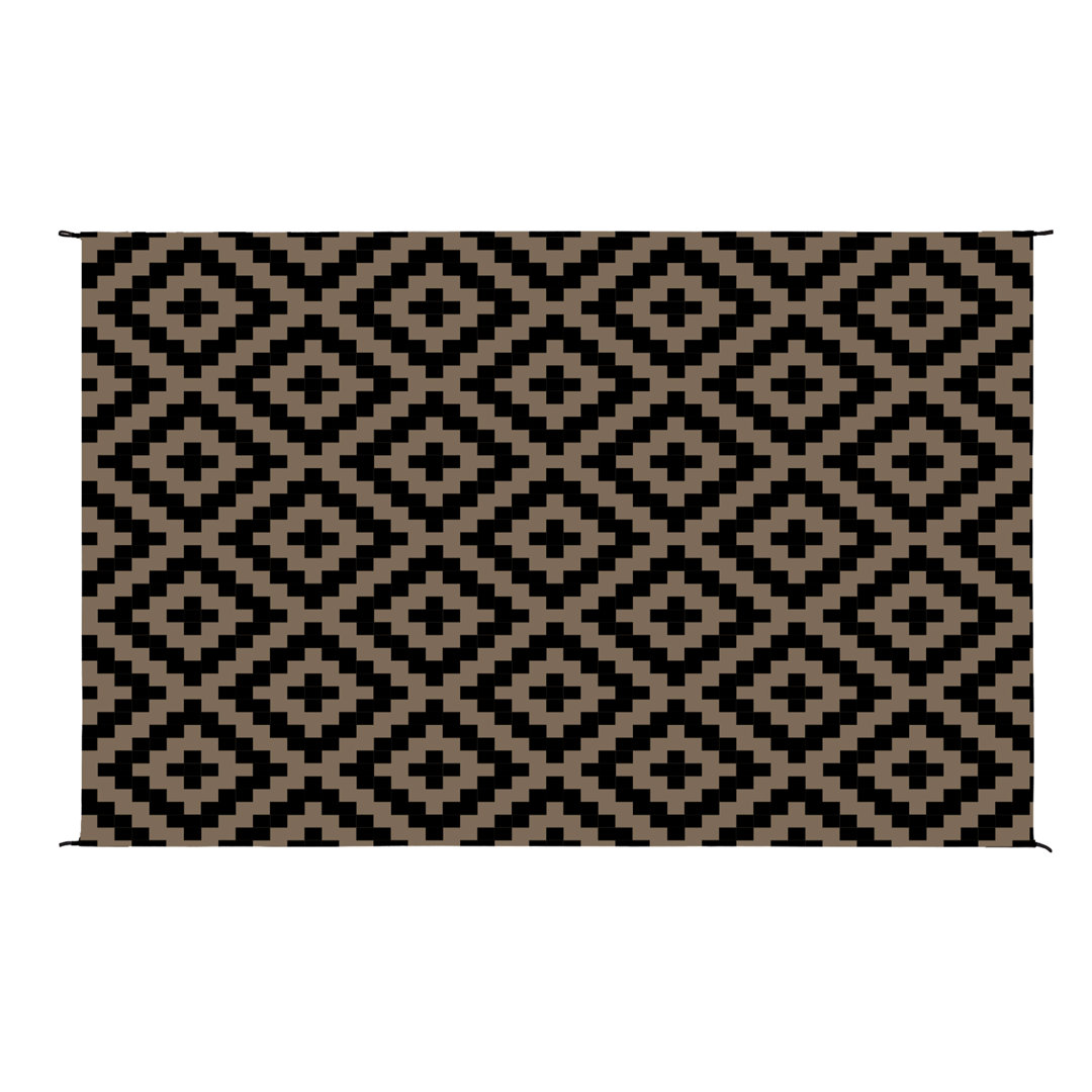 Outdoor Patio Rug with LED Lights - 8x10 Outdoor Rug - Plastic Straw Patio Mat Outdoor Waterproof Carpet - RV or Porch Decor by Pure Garden Union Rustic