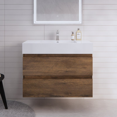Babajide 35.5'' Single Bathroom Vanity with Acrylic Top