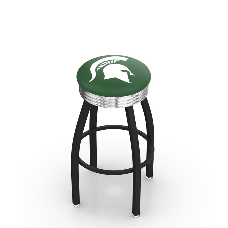 Tabouret de bar Logo Series, Tabouret de bar d'une hauteur de siège de 30 po, Chrome soudé solide, Michigan State University