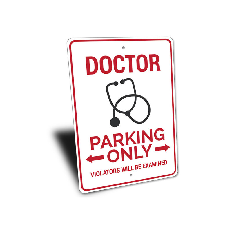 Enseigne en aluminium Doctor Doctor, H 10 po x l 14 po x P 0,04 po