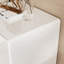 Table de chevet blanche, H 20 po - Finition ultrabrillante, Base de lumière DEL intégrée