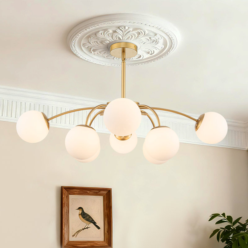 Lustre spoutnik 8 lumières Modren Blossom, Doré