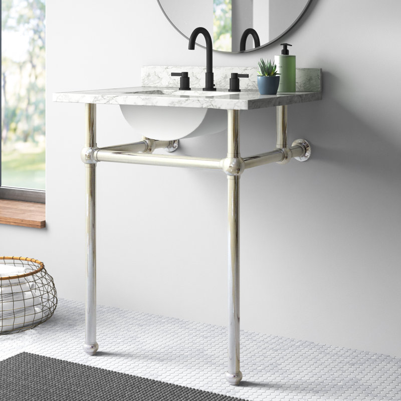 Kingston Brass Templeton Brass Console Sink Legs, Polished Nickel