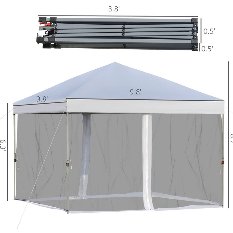 10 pi. L 10 pi. D Auvent escamotable en métal