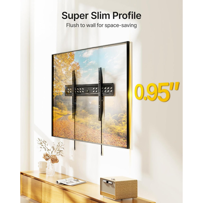 Support mural ultra-mince pour téléviseur fixe de 43 à 95 po - Support robuste à profil bas