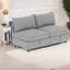 Canapé modulaire convertible en chenille gris, canapé moderne peu encombrant avec rangement