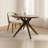 47.2-inch Round Wooden Dining Table with 4 Upholstered Chairs Set (Seats 4-6), Mid-Century Style Dining Table, Base-Style Dining Table Set Suitable for Kitchens and Dining Rooms-1921281762-1921281791