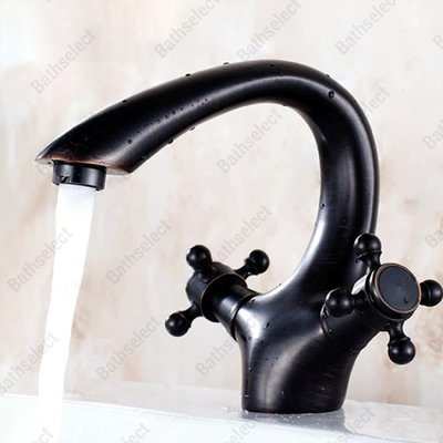 Robinet de lavabo de salle de bain à deux poignées Genoa