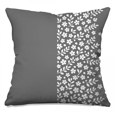 White Floral Pattern Double Sided Throw Pillows