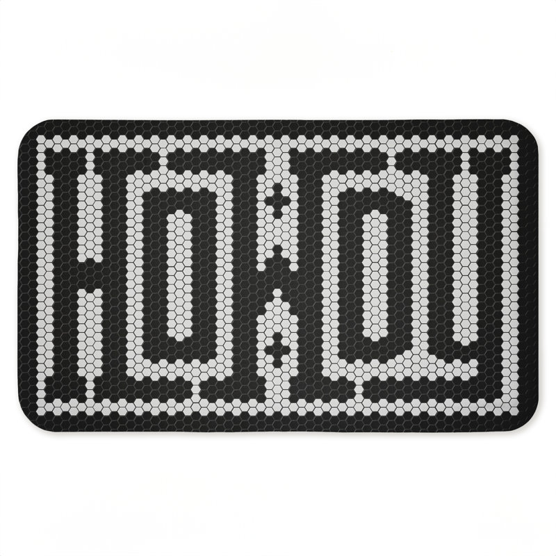 Tapis de sol imprimé noir anti-fatigue Western Greeting Howdy