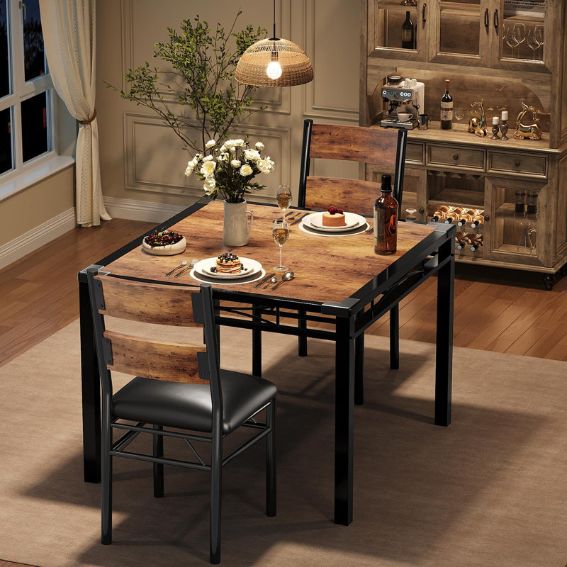 2 - Person Dining Set, Brown, Brown