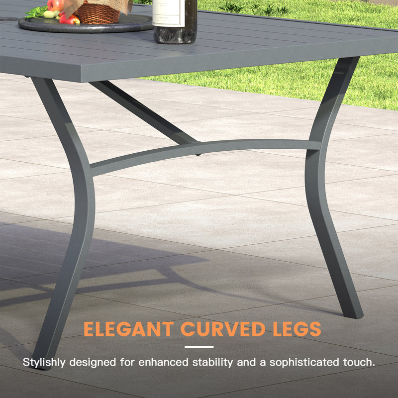 Ensemble repas pour 6 personnes avec table rectangulaire de 63 po et chaises pivotantes rembourrées en polyester enduit de PVC