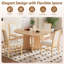 Ensemble de table de salle à manger en bois massif pour 4 personnes avec plateau extensible et chaises rembourrées-1341675082