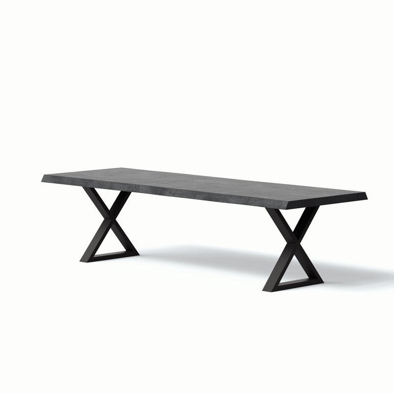 Brooks X Base Dining Table, Ebonized, Black, 29.75"H x 116"L x 40"W