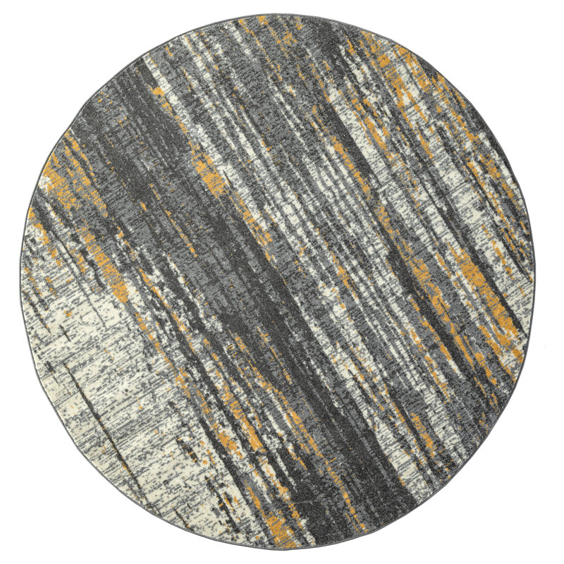 Winovich Abstract Indoor Rug, Round 6'7"