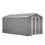 Remise de rangement extérieure 8 x 12 pi, grand rangement pour outils en métal avec cadre en aluminium et portes verrouillables, rangement pour pelouse de jardin, gris