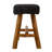 Sophie Woven Mendong and Teakwood Stool, Black-2115968760