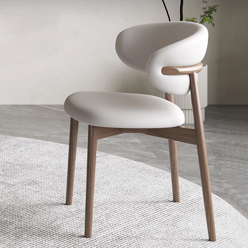 Mid-Century Modern Dining Chairs,Pre-Assembled Mortise-and-Tenon Frame,Comfortable Sponge Cushion for Dining Room, Vanity, Office (Set of 2)