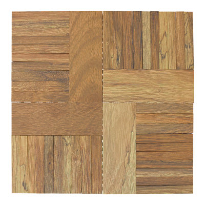 Carreau de mosaïque mural en bois campagne, l 11 7/8 po x H 11 7/8 po x P 1/2 po