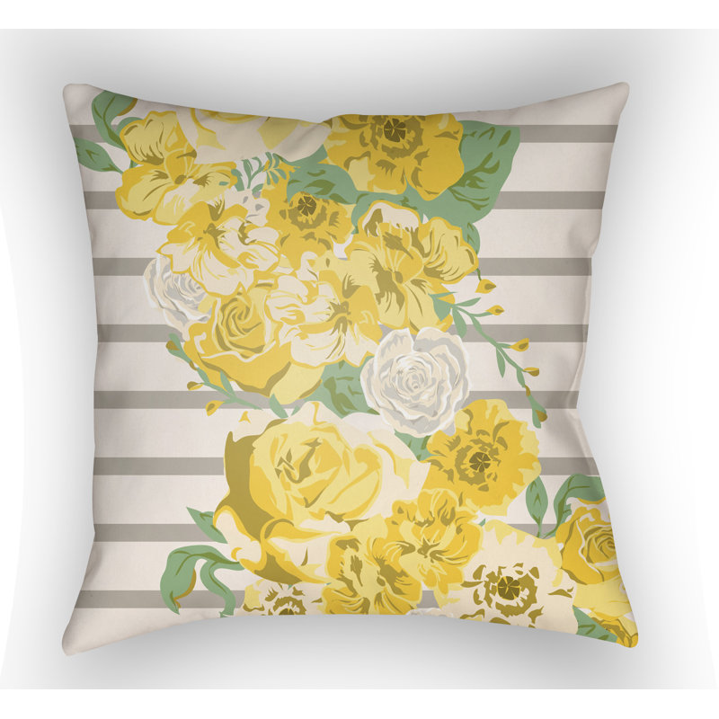 Lolita Sofia Indoor/Outdoor Throw Pillow, Yellow, 16" H x 16" W x 3" D