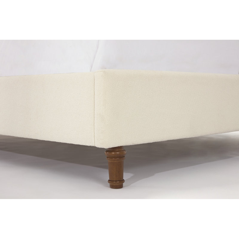 Grand lit tapissier Harper, Beige, Grand lit