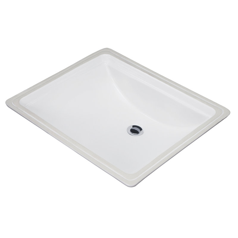 Logan White Vitreous China Rectangular Undermount Bathroom Sink with Overflow