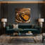 «Music Lute», art mural sur toile noire-371151233