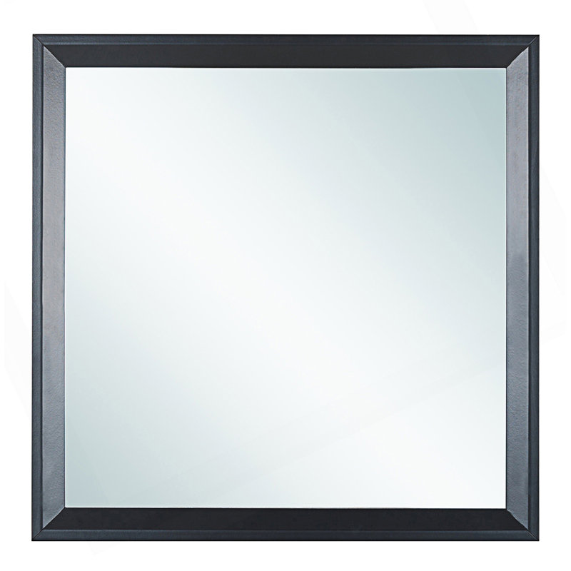 Miroir avec verre à faible distorsion et stratifié de haute qualité, Noir