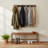 Tacy Top Grain Waxed Leather Woven Bench – Solid Hardwood Frame Entryway Bench 