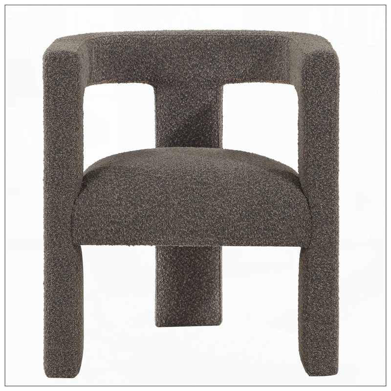 Chaise d'appoint moderne rembourrée pour le salon, Brun