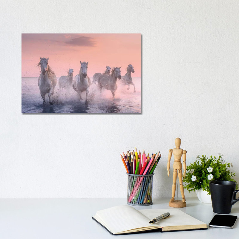 White Angels Of Camargue XV by Daniel Kordan - Wrapped Canvas Gallery-Wrapped Canvas Giclée, 20.32 cm H x 30.48 cm W