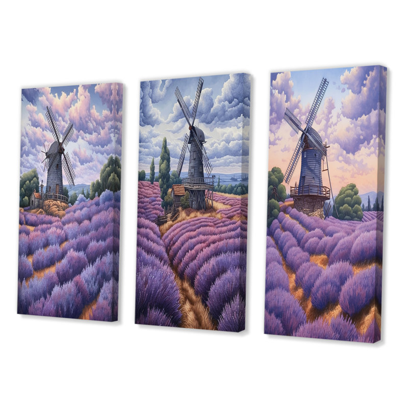 «Lavender Mills», 3 pièces, Toile tendue, H 32 po x l 48 po