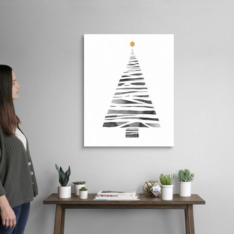 Arbre de Noël I - reproduction d'art sur toile, H 30 po x l 24 po x P 1,25 po, Toile tendue