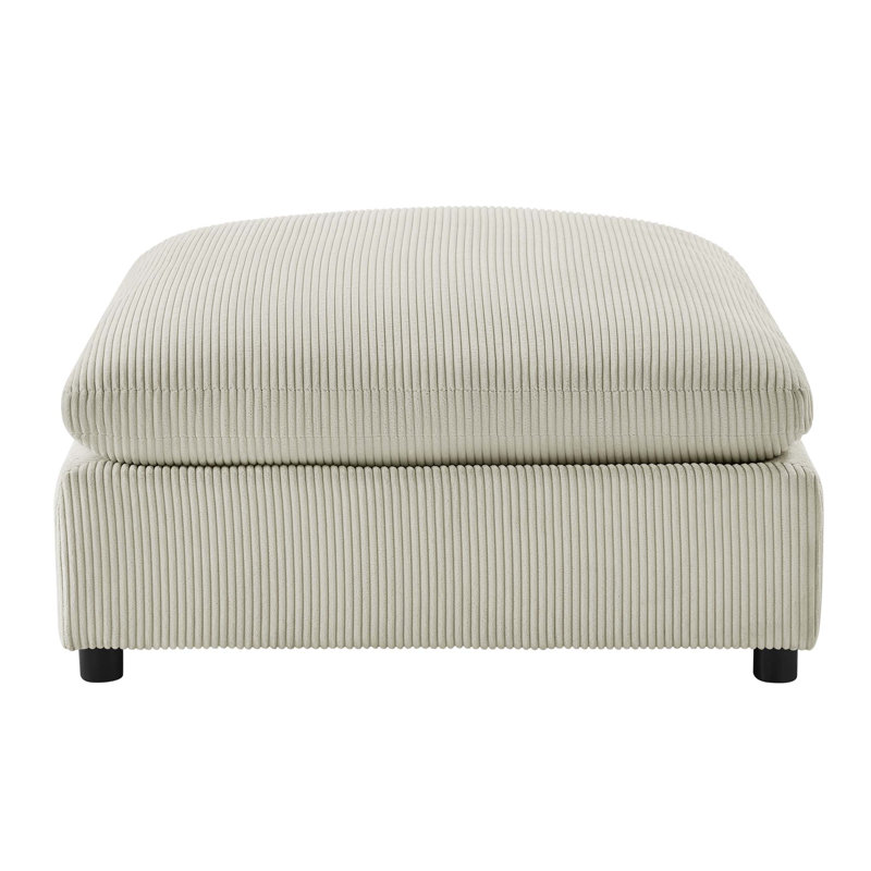 Chelsea Corduroy Ottoman With Removable Cushion And Extra Plush Comfort, Perfect For Modern Living Rooms, Corduroy - Beige