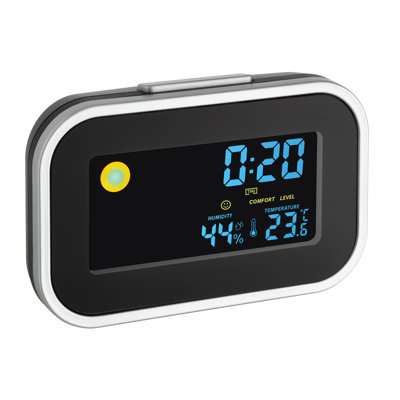 Digital Quartz Movement / Crystal Alarm Tabletop Clock in Black