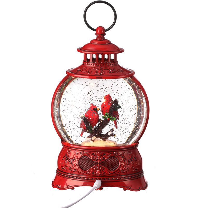 8.5" LED Cardinal Lantern Water Globe