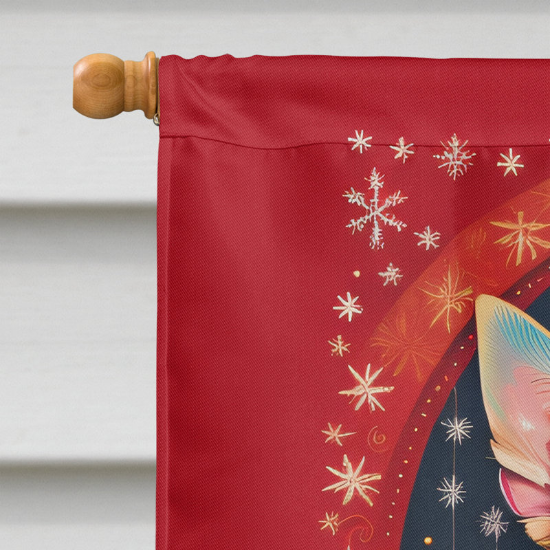 Drapeau de maison de Noël en polyester double face H 40 po x l 28 po