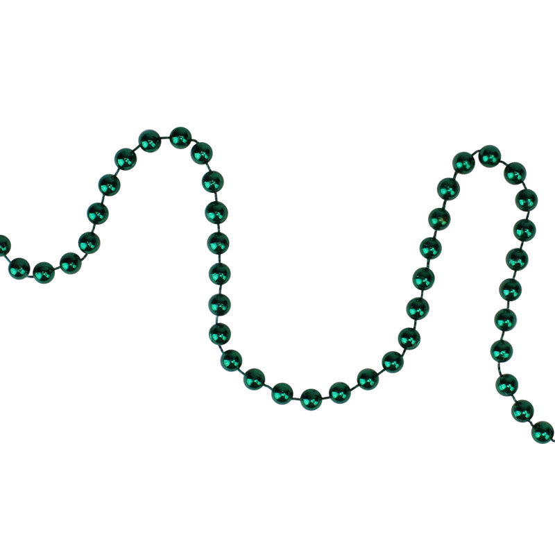 Guirlande de Noël perlée artificielle, Vert, L 15 pi