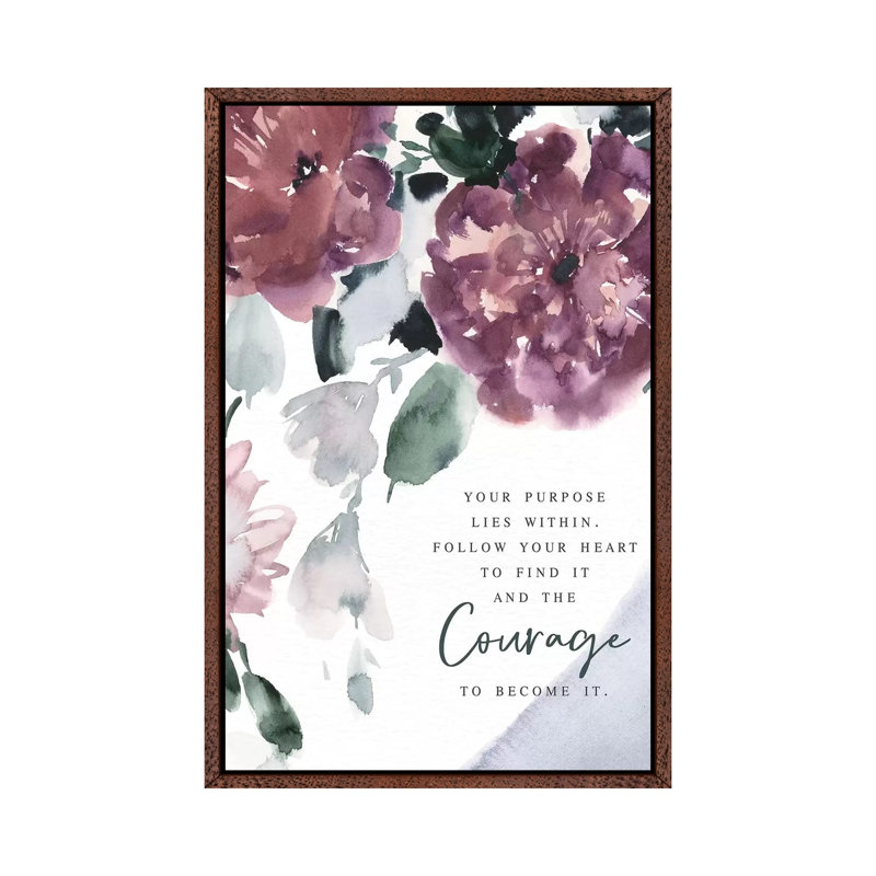 Courage by Stephanie Ryan - Print on Canvas, Classic Brown Wood Floater Framed, 66.04cm H x 45.72cm W x 3.81cm D