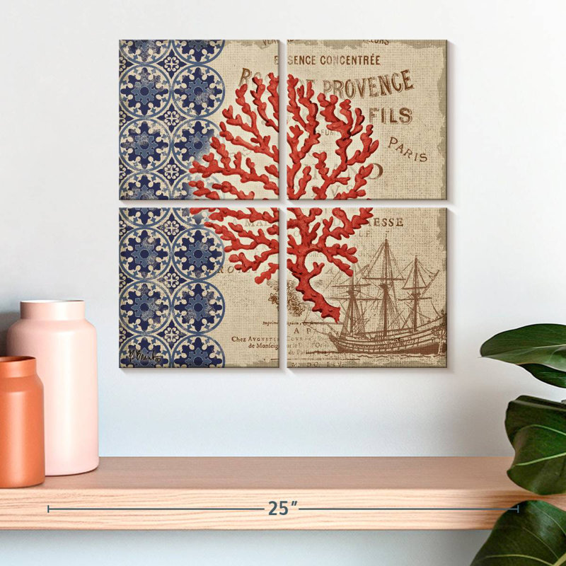 Brampt Burlap Coral I, 18" H x 18" W
