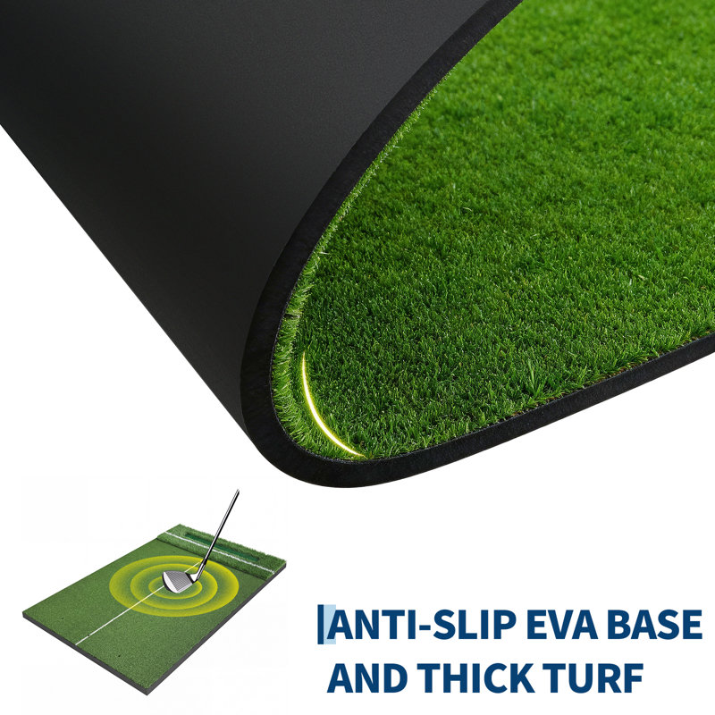 Golf Mat, Golf Hitting Mat,Dual Turf Golf Practice Mat with 15 mm Thick Base for Chipping Swing Driving Training, 6x4ft 50mm